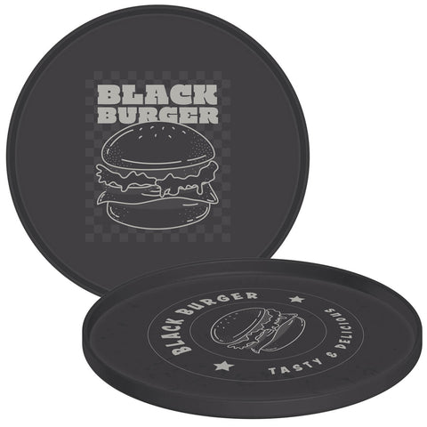 kit 12 Pratos Rasos para Hambúrguer Polipropileno 20cm Cinza Tramontina Black Burger