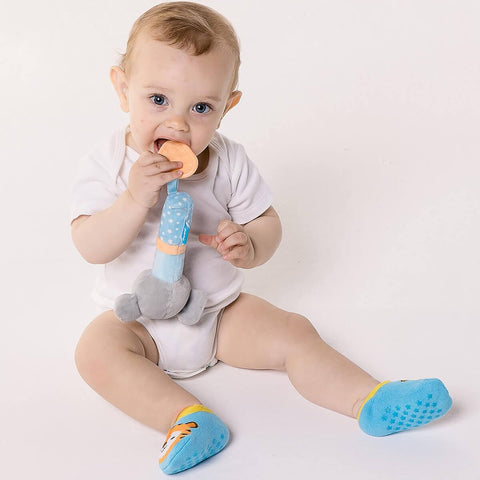 Meia Sapatilha Antiderrapante Infantil Tigrinho Buba 1 a 3 anos Bebê Algodão Tamanho M Azul