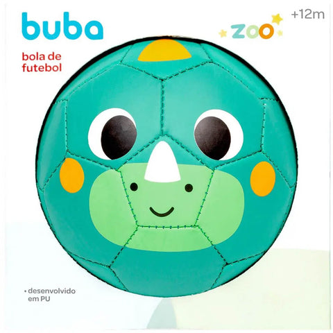 Bola de Futebol Infantil Dino Bubazoo Verde +12m Estampa Divertida Colorida 13cm Criança