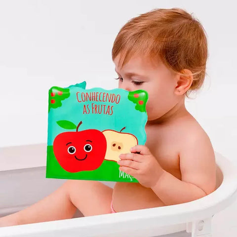 Livrinho de Banho Buba Conhecendo as Frutas +6m Livro Educativo para Bebê Colorido