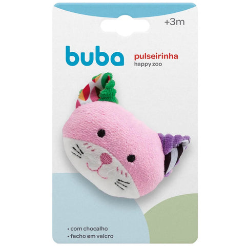 Pulseirinha Happy Zoo Buba Chocalho de Pulso para Bebê +3m Sortido Animais