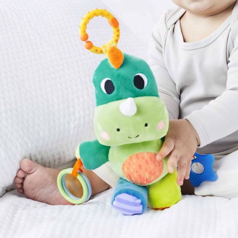 Treme-Treme de Atividades Buba Zoo Dino Colorido Chocalho Mordedor Brinquedo Interativo Bebê
