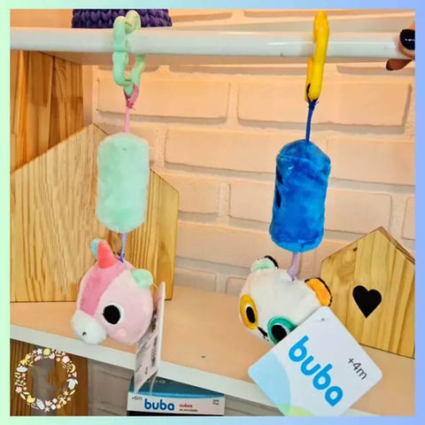 Mobile Buba Zoo para Berço Carrinho +4m Sininho Pandinha Colorido Brinquedo Sonoro para Bebê