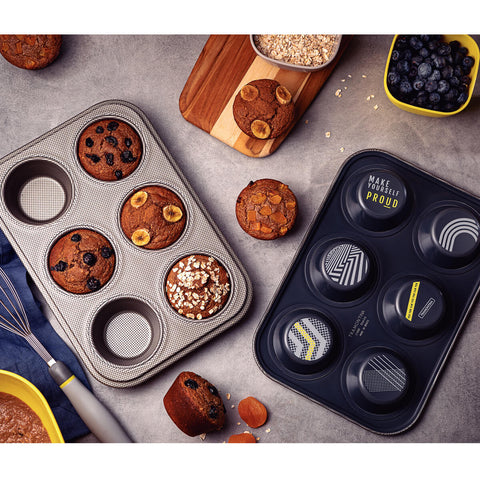 Forma Assadeira de Muffins Cupcake Mini Bolinho Tramontina Power Up Alumínio Antiaderente Cinza