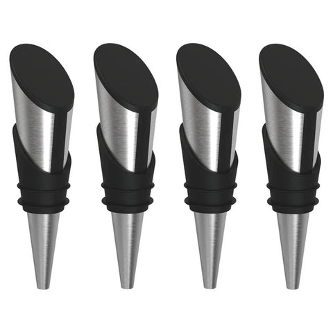 4 Tampas para Garrafa de Vinho Inox Nylon Silicone Tramontina Harmoniza 2,3cm