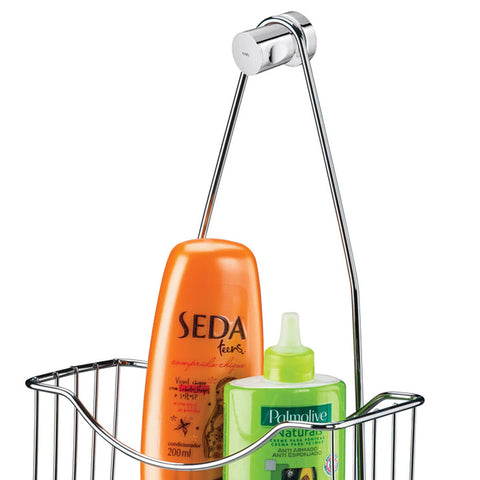 Porta Shampoo com Saboneteira de Registro Aço Cromado Utimil Suporte para Banheiro