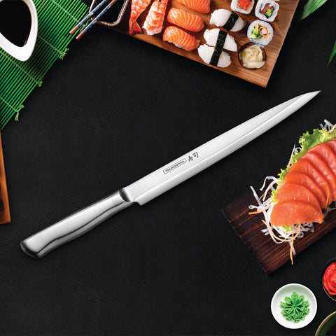 Faca Yanagiba Tramontina Diamond 9' Aço Inox para Sushi Sashimi Comida Japonesa Cozinha