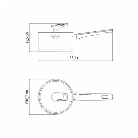 Jogo de Panelas Tramontina Grano TecnoHeat Aço Inox 4pçs Corpo Triplo Cabos Alças de Baquelite