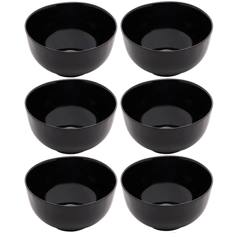 Kit 6 Bowls de Vidro 700ml Cumbucas Preto Tigela Sopa Saladas Caldos Sobremesas Opalino Lyor