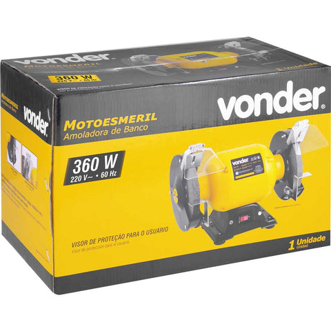 Motoesmeril Bancada Amolar 6 Polegadas 360w com 2 Rebolos Vonder 220v