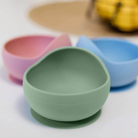 Kit Introdução Alimentar Buba Bowl e Colher Silicone com Ventosa Bebê +6M Verde