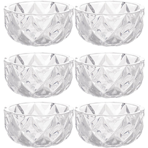 Conjunto de Potes de Sobremesa 6pçs Lyor 270ml Bowls de Cristal de Chumbo Deli Diamond