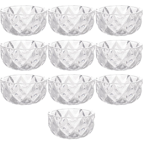 Kit 10 Cinzeiros de Cristal de Chumbo Bonitos para Hotéis Restaurantes Bowls Diamond Lyor