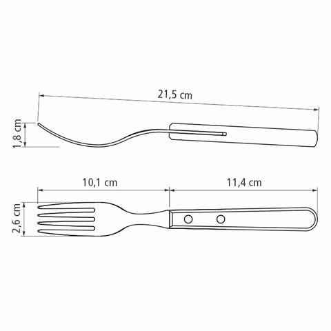 Garfo para Churrasco Jumbo Tramontina Talher Avulso Aço Inox Cabo Madeira Polywood Vermelho