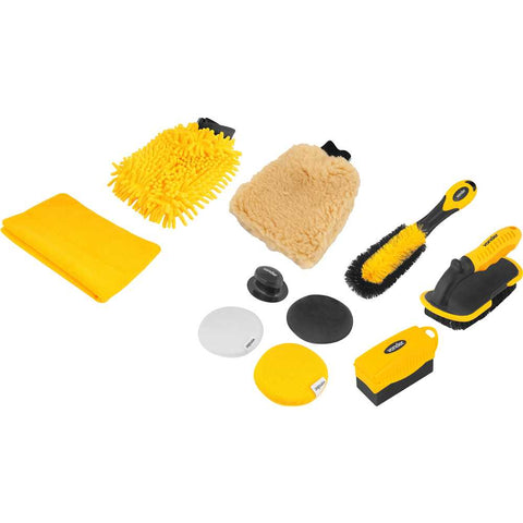 Kit para Limpeza Profissional e Detalhamento Automotivo com 10 Peças Vonder Amarelo