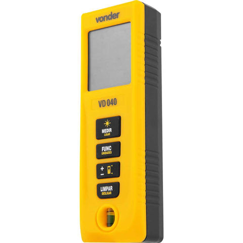 Trena a Laser Medidor de Distância Digital VD040 Vonder 40 Metros com Pilhas Amarelo