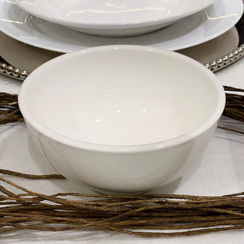 Conjunto 6 Tigelas Brancas de Porcelana 540ml Bowls Lyor Clean para Sopas Caldos Saladas