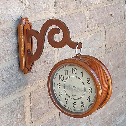Relógio de Parede em MDF Retro Antigo Estação para Decoração em Casa Restaurante Hotel