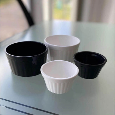 Ramekin Canelado Preto 60ml Molheira Shoyu 6,5x3,5cm Servir Uno Coza Pequeno