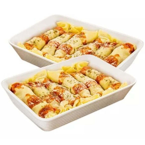 Conjunto 6 Travessas de Porcelana para Restaurante Buffet 1,2 litros Linea Lyor Branco