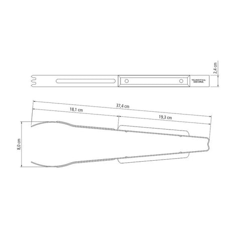 Pegador para Carne Tramontina Churrasco 37cm Aço Inox e Cabo de Madeira Utensílio