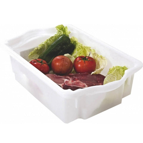 Caixa Organizadora com Tampa 10L Branca Cesto Empilhável Plástico para Alimentos Cozinha