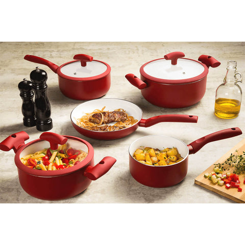 Panela Caçarola Soft Touch Hercules 16cm Antiaderente Vermelha