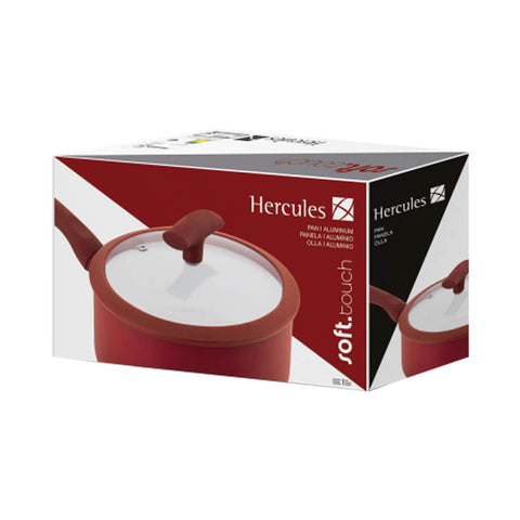 Panela Caçarola Soft Touch Hercules 16cm Antiaderente Vermelha