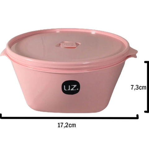 Pote Organizador Premium Multiuso 800ml de Plástico Uz Rosa Sólido