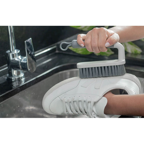Escova para Lavar Piso Roupa Calçado Flow Bege Ou Escovão Cerdas Resistentes Anatômico