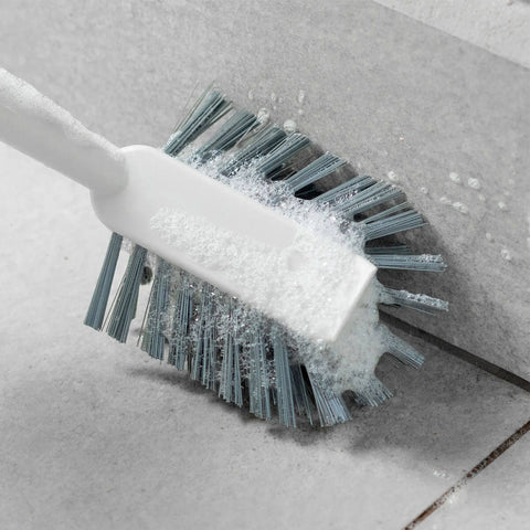 Escova de Limpeza Angular Flow Bege Escovão Limpar Piso Banheiro Chão Ou