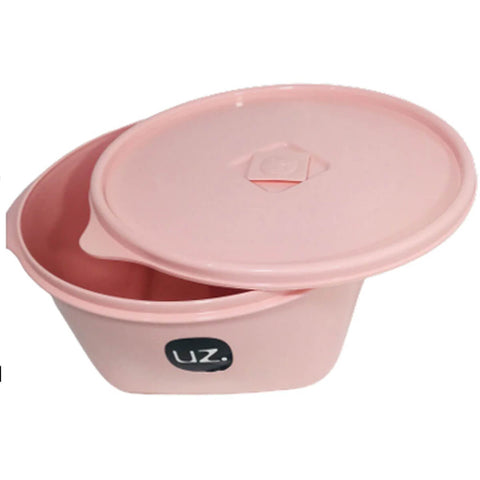 4 Potes Organizadores com Tampa 800ml de Plástico Cozinha Premium Multiuso Uz Rosa Sólido