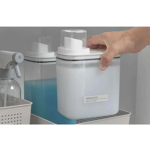 4 Dispensers para Produtos de Limpeza Amaciante e Sabão Líquido 1,5L Flow Bege Ou