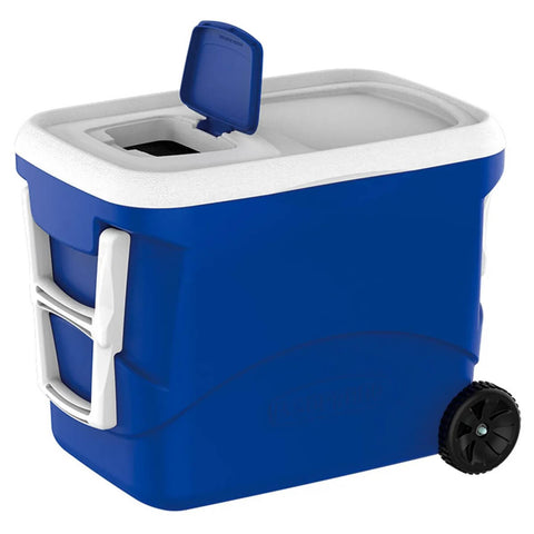 Caixa Térmica 50L Cooler para Bebidas com Rodinhas Alça e Tampa Acesso Rápido Soprano Azul