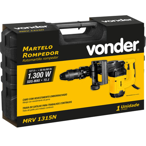 Martelo Rompedor Encaixe Tipo SDS MAX 127V 1300W MRV 1315N Vonder