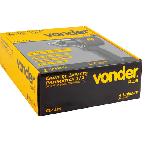 Chave de Impacto Pneumática Pistola 1/2 127mm Vonder CIP 126 Uso Industrial sem Conector