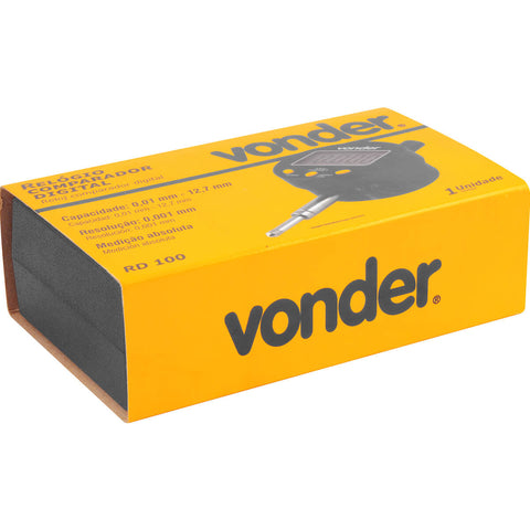 Relógio Comparador Digital 0001mm RD100 Vonder Bateria CR2032 Desligamento Automático