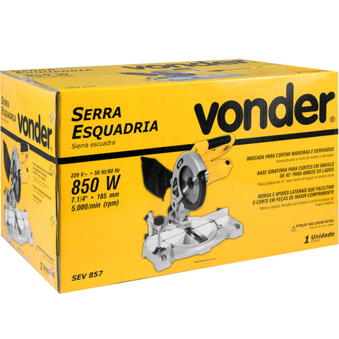 Serra de Esquadria 7.1/4' SEV 857 220v Vonder 850W com Coletor de Pó Profissional