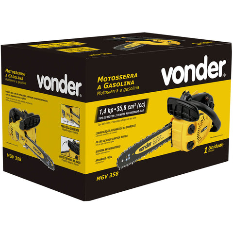 Motosserra a Gasolina Motor 35,8cm³ 2 Tempos MGV358 Vonder Trava de Segurança