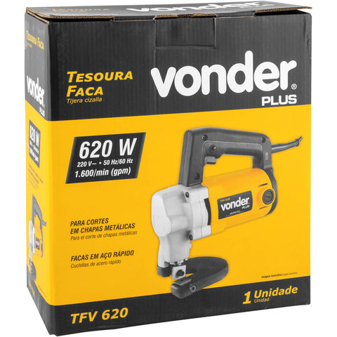 Tesoura Faca Elétrica 220V TFV 620 Vonder Plus Uso Industrial Aço Inox Cortes Retos e Curvos