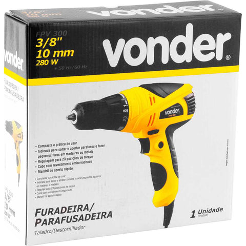 Furadeira e Parafusadeira 280w 3/8 FPV 300 220v Vonder Elétrica de 10mm