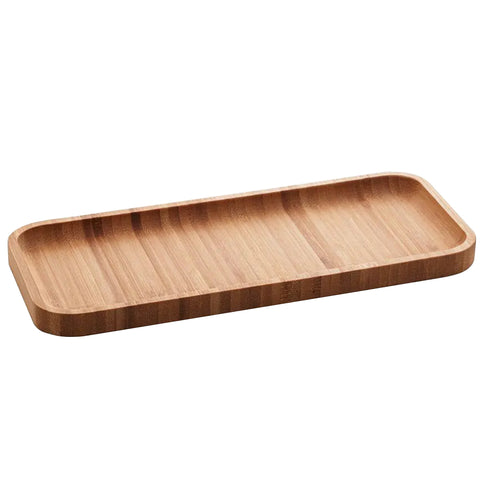 Petisqueira Bandeja Retangular de Bambu 28x11cm Prato Salgados Porta Petisco Hire Lyor Multiuso