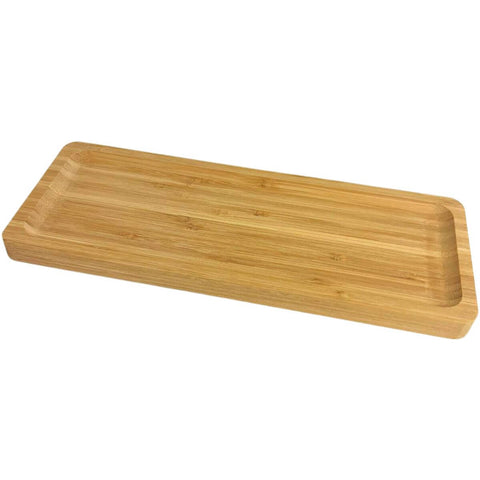 Petisqueira Bandeja Retangular de Bambu 28x11cm Prato Salgados Porta Petisco Hire Lyor Multiuso