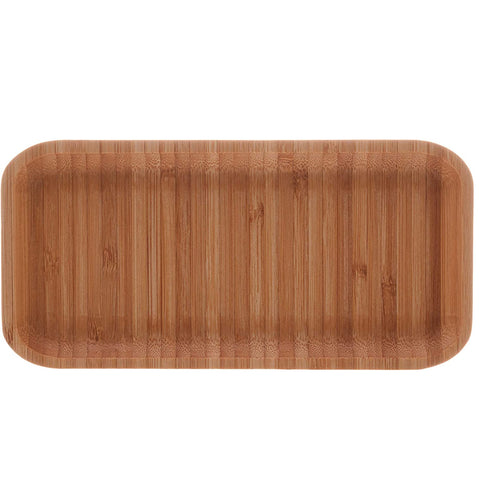 Petisqueira Bandeja Retangular de Bambu 28x11cm Prato Salgados Porta Petisco Hire Lyor Multiuso