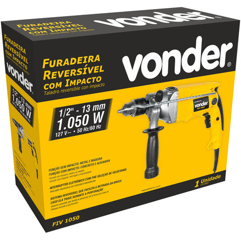 Furadeira com Impacto 127V 1/2" Vonder FIV1050w Aço Madeira Concreto