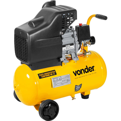 Motocompressor de Ar 80pcm 216L 127V MCV216 Vonder com Rodas de Plástico Manômetro