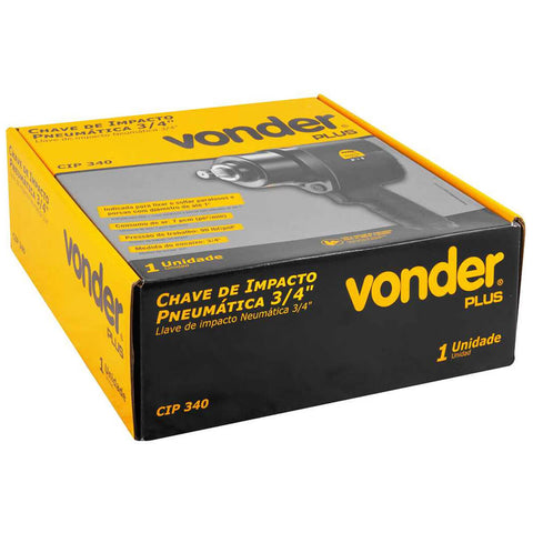 Chave de Impacto Pneumática 3/4" 191mm Vonder Plus CIP 340 Oficinas Metalúrgicas