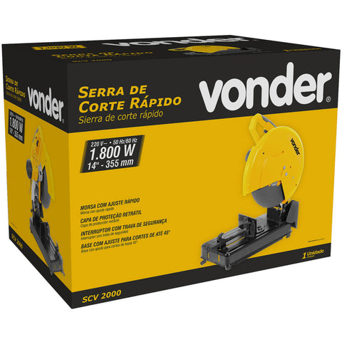 Serra de Corte Rápido 14' SCV 2000 220V Vonder 2.000W Disco Corte de Metais