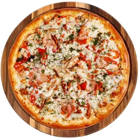 24 Tábuas de Pizza 38cm Madeira Formas Servir Pizzaria Restaurante Redondas