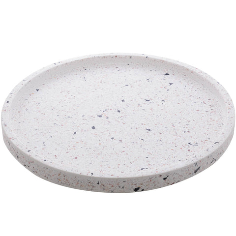 Bandeja Decorativa de Mármore Terrazzo 30cm Redonda Lyor Decoração Casa Banheiro Sala